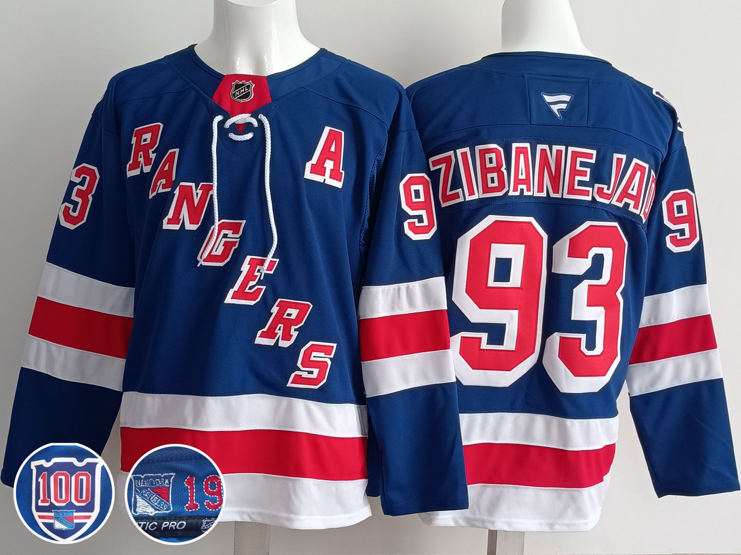 Men New York Rangers #93 Zibanejad Blue 2025 Fanatics Home Premium NHL Jersey